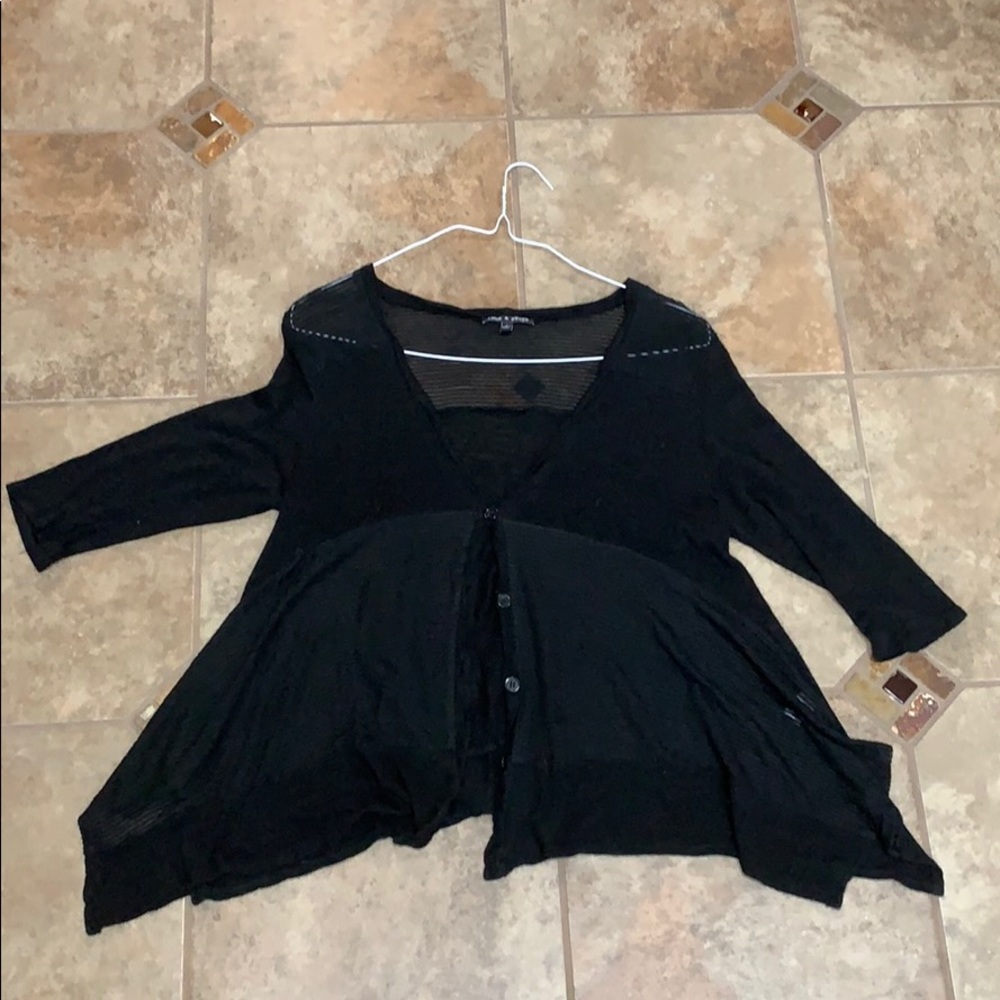 black button up cardigan sweater